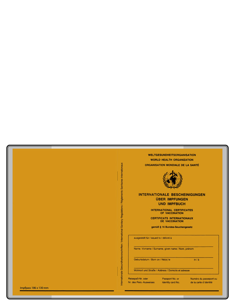 50 Stk. | Impfpasshülle | Umschlag | farblos | VINYL-WF genarbt 0,180 mm | senne products